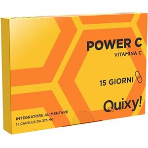 Quixy Power C - Integratore Vitamina C per Difese Immunitarie, Energia e Protezione Cellulare - Supporto Anti-Stress Ossidativo e Collagene - 15 Capsule Made in Italy