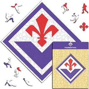 Iconic Puzzles - Fiorentina, Logo, Puzzle di Legno con licenza ufficiale, 100% sostenibile, regalo per adulti e bambini, taglia S, 150 Pz