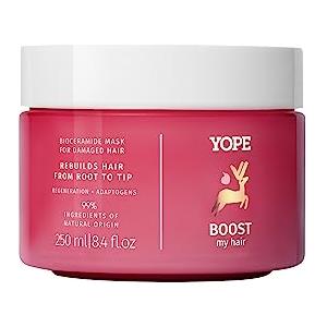 YOPE BOOST my HAIR Maschera Rigenerante per Capelli Danneggiati | Bioceramidi, Funghi Reishi, Cheratina Vegetale | Maschera Giorno & Notte 250 ml