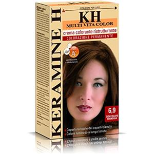 Keramine H Crema Colorante Ristrutturante, Cioccolato Gianduia - 3 Confezioni da 110 ml - Totale: 330 ml