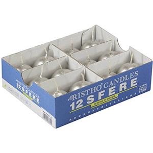 Cereria di Giorgio Risthò Candele Sfera, Cera, Argento, 4.5x4.5x4.5 cm