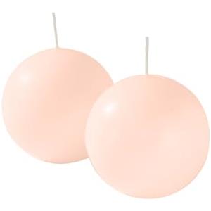 Cereria Di Giorgio - 4 Candele Sfera - Diametro 8 cm - Colore Cipria - Durata 17 ore - Non profumate