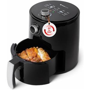 Swiss Home Z SwissHome PETIT - Friggitrice ad aria 2.5L 1200W - Display digitale - Temperatura regolabile 80-200°C - Timer 60 minuti - Pentola in teflon rimovibile - Protezione da surriscaldamento