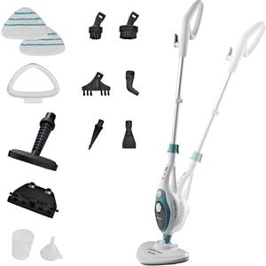 Ariete 4164 Steam Mop 10in1, Scopa Lavapavimenti a Vapore, 1500 W, Capacità 350 L, Vapore Immediato, Autonomia, Testa Snodabile, Bianco/Azzurro
