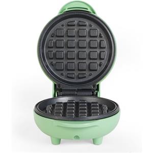 Giles & Posner Mini Waffle Maker - Macchina per waffle antiaderente, per waffle in stile belga e americano, snack dolci/salati e dessert, compatta, piastra di cottura rotonda da 11.5 cm