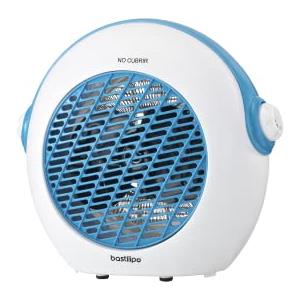 Bastilipo Termoventilador Vertical Blanco/Celeste, helice de 7 aspas,1000/2000W, termostato, seguridad Anti-vuelco - Modelo: TVC-2000C