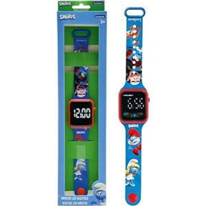 Lexibook, I Puffi, Orologio digitale, display 12 o 24 ore, Blu/Rosso, DMW060SF