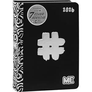 COMIX ME - Agenda Giornaliera 16 Mesi Medium 2025-2026, Agenda Luxury Edition, con Copertina Morbida con Grafica in Rilievo e 512 Pagine, Ideale per Scuola Media, Superiore, 12x16,5 cm, Hashtag