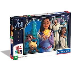 Clementoni - 27269 - Supercolor Puzzle - Disney Wish - 104 Pezzi - Puzzle Bambini 6 Anni, Puzzle Cartoni Animati - Made In Italy
