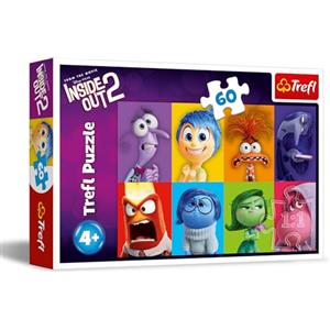 Trefl - Inside Out 2, Scopri le tue Emozioni - Puzzle 60 Pezzi - Puzzle Colorati con i Protagonisti del Film d'Animazione, Intrattenimento Creativo, Gioco per Bambini a partire dai 4 anni