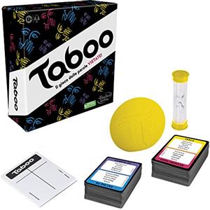 Hasbro Gaming Hasbro Taboo classico, gioco di società con parole da indovinare per adulti e adolescenti, gioco da tavolo per 4 o più giocatori dai 13 anni in su