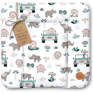 Totsy Baby Fasciatoio neonato 85 x 72 cm - materassino portatile universale lavabile e impermeabile su cassettiera lavatrice e tavolo cuscino da viaggio tappetino materasso Oeko-Tex Africa