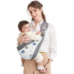Mumgaroo Fascia Porta Bebe, Marsupio Neonato Mumgaroo, Fascia Neonato Multifunzionale On the Go,Marsupio Neonato 0-36 mesi, Tutte le Stagioni, fino a 15kg (grigio e bianco)