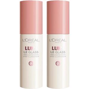 L'Oreal Paris L'Oréal Paris Lumi Le Glass Stick Illuminante Pink Ballet Glassy Multi-Uso per Viso e Corpo Pelle Luminosa e Radiosa Finish Riflettente Modulabile Formula in Gel-Crema - 2 Illuminanti