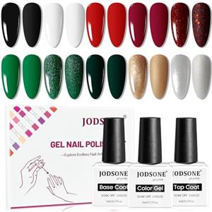 JODSONE 10 colori con glitter nero rosso e verde argento gel lucidante fai da te per donne, ragazze, casa, autunno e inverno
