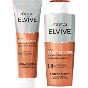 L'Oreal Paris L'Oréal Paris Elvive Growth Booster Kit Anticaduta Balsamo 150ml + Shampoo 200ml per Capelli Fragili Rinforza la Fibra Capillare con Aminexil-R Niacinamide Estratto di Radice di Zenzero - Set da 2