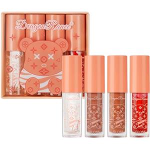 AOOWU Gloss Labbra, 4 Pezzi Set di Nutriente Colorato Lip Gloss, Olio per Labbra con Effetto Rimpolpante, Idratante Lucidalabbra per Un Finish Super Lucido(B)