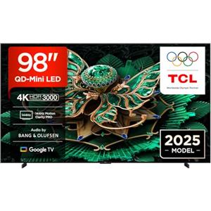 TCL 98C7K 98" QD-Mini LED TV, 4K HDR Premium 3000, Smart Google TV, 144Hz Motion Clarity Pro (Dolby Vision IQ & Atmos, CrystGlow HVA Panel, Game Master)