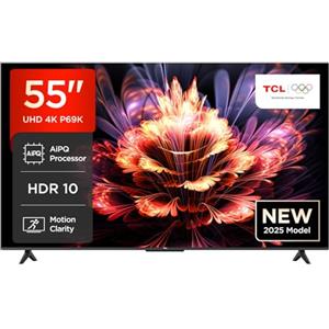 TCL Serie Smart TV 4K Ultra HD 55" 55P69K, Dolby Audio, HDR10+, Google TV, Hevc main 10, DVB-T2