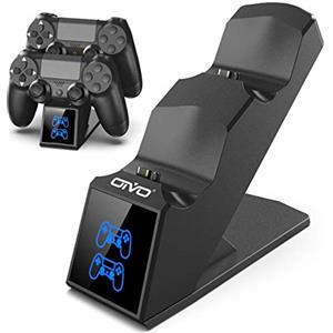 OIVO Ricarica Controller PS4, Caricatore Rapido per joystick PS4 con Indicatore LED, Base di Ricarica Doppia per Sony Playstation 4 PS 4 / PS 4 Slim/Pro