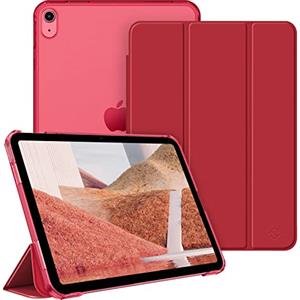 FINTIE Custodia per iPad (A16) 11ª Generazione 11" (2025) / iPad 10ª Generazione 10.9" (2022) - Sottile Leggero Opaca Semi-Trasparente Posteriore Cover Case con Auto Sveglia/Sonno, Rosso