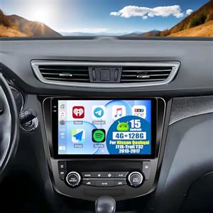 GOHHDL Android 15, 4G+128G GOHHDL Autoradio per Nissan Qashqai J11 X-Trail T32 2013-2017 con Wireless Carplay Android Auto, Touch Stereo da 10 Pollici con GPS Navi WiFi GPS SWC FM RDS EQ AHD Retrocamera&Mic