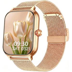 LODIMEKE Smartwatch Uomo Donna Chiamate Pressione Sanguigna Frequenza Cardiaca Sonno, 1.96'' AI Orologio 100+ Modalità Sportive, IP67 Impermeabile Contapassi Sveglia Calcolatrice iOS Android