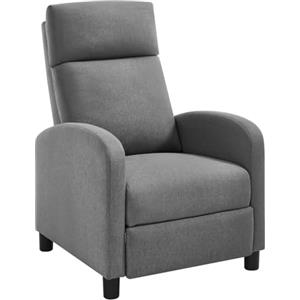 WOLTU Poltrona Reclinabile a Multilivello, Chaise Longue con Poggiapiedi Regolabile, Poltrona Relax Singolo, Con Schienale Alto, Seduta Imbottita, Lino, Grigio Scuro, SKS58dgr