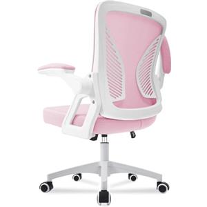 Milacyee Sedia da Ufficio con Supporto Lombare, Sedia Ufficio Ergonomica con Braccioli Regolabili in Rete Traspirante, Altezza Regolabile con 360°Ruote Girevoli (Rosa)