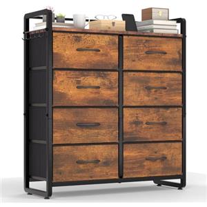 HOKEEPER Cassettiera in Tessuto con 8 Cassetti, Mobile Salvaspazio con Capacità Grande, Mobiletto con Cassetti per Camera da Letto, Sala, Corridoio - Marrone