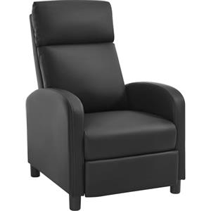 WOLTU Poltrona Reclinabile a Multilivello, Chaise Longue con Poggiapiedi Regolabile, Poltrona Relax Singolo, Con Schienale Alto, Seduta Imbottita, PU, Nero, SKS57sz
