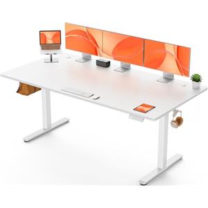 ErGear Scrivania Regolabile in Altezza per Ufficio e Computer 160 x 80 cm, Con Pannello Intelligente a 4 Memorie, Piano Assemblato per Studio in Casa