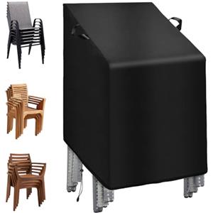 OFFCUP Copertura per Sedie Impilabili da Giardino Copertura Sedie Esterno Giardino Tessuto Oxford 210D Impermeabile Resistente Anti-UV Copri Sedie da Esterno per Mobili Da Giardino- 70x70x80/120cm