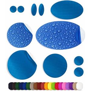 aZengear Toppe di riparazione (30+ colori) per piumini, giacche imbottite, tende, scarpe e tappezzeria, autoadesive, impermeabili, resistenti a strappi, freddo e calore (11 pezzi, blu)