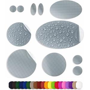 aZengear Toppe di riparazione (30+ colori) per piumini, giacche imbottite, tende, scarpe e tappezzeria, autoadesive, impermeabili, resistenti a strappi, freddo e calore (11 pezzi, argento)