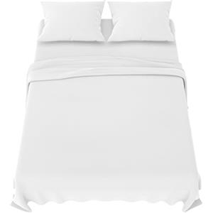 Dreamzie Lenzuola Matrimoniali 160x200 cm - Completo Lenzuola 4 Pezzi in Microfibre - Lenzuolo con Angoli - Lenzuola Sopra - 2 Federa 65x65 - Lenzuola Matrimoniali 160x200cm Bianco