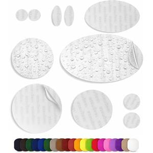 aZengear Toppe di riparazione (30+ colori) per piumini, giacche imbottite, tende, scarpe e tappezzeria, autoadesive, impermeabili, resistenti a strappi, freddo e calore (11 pezzi, trasparenti)