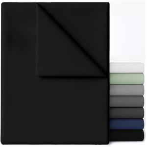 Dreamzie Lenzuolo Matrimoniale Sopra Nero 220x270 - Microfibra Spazzolata Morbida per letto 120x200/140x190 - Certificato Oeko-Tex