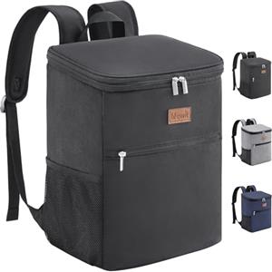 Lifewit Zaino Termico 24L (30 Lattine), Borsa Frigo Portatile con Scomparto, Grande Borse Termica Porta Pranzo per Uomo e Donna, Cooler Bag per Mare, Spiaggia, Viaggio, Nero