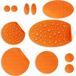 aZengear Toppe di riparazione (30+ colori) per piumini, giacche imbottite, tende, scarpe e tappezzeria, autoadesive, impermeabili, freddo e calore (11 pezzi, arancione)