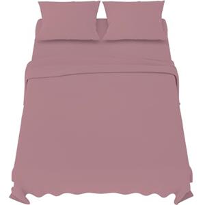 Dreamzie Lenzuola Matrimoniali 160x200 cm - Completo Lenzuola 4 Pezzi in Microfibre - Lenzuolo con Angoli - Lenzuola Sopra - 2 Federa 65x65 - Lenzuola Matrimoniali 160x200cm Rosa