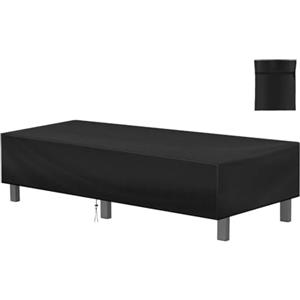 AOOWU Copertura per Lettino da Giardino, Impermeabile Antistrappo Copri Sdraio da Giardino, 210D Oxford Anti-UV Copertura per Sedia a Sdraio con Coulisse Regolabile, per Sedia a Sdraio 200*70*30cm