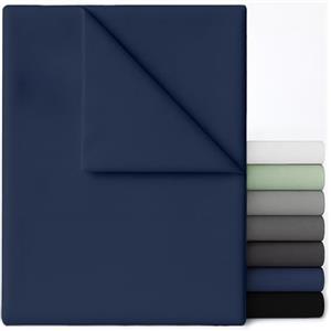 Dreamzie Lenzuolo Matrimoniale Sopra Blu scuro 230x270 - Microfibra Spazzolata Morbida per letto 140x200/150x200 - Certificato Oeko-Tex