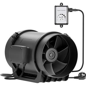 HG Power 200mm Ventola di Aspirazione con Regolatore di Velocità 220-240V Silenzioso Ventilatore di Scarico 1292m³/h Ventilazione da tubo per Cucine Bagni Garage
