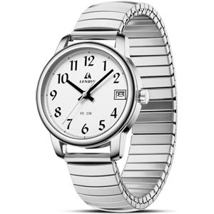 LN LENQIN Orologio da donna Orologi da donna in acciaio inossidabile Orologi impermeabili per donna Orologio da polso analogico al quarzo Cinturino espandibile