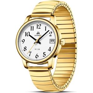 LN LENQIN Orologio da donna Orologi da donna in acciaio inossidabile Orologi impermeabili per donna Orologio da polso analogico al quarzo Cinturino espandibile