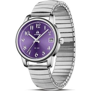 LN LENQIN Orologio da donna Orologi da donna in acciaio inossidabile Orologi impermeabili per donna Orologio da polso analogico al quarzo Cinturino espandibile