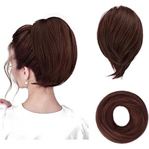 BARSDAR Chignon Coda di Cavallo Extension per Capelli, Elastico Posticcio per Capelli Chignon Dritto Corto Coda di Cavallo Bun Extension per Donna Ragazze