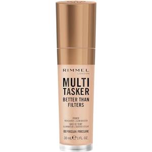 Rimmel London Rimmel Multi-Tasker Better Than Filters, 000 Porcelain, Primer Viso, Glow Booster e Illuminante, Formula Vegana, Leggero, Benefici Anti-Età, Pigmenti Foto-Riflettenti, Maxi applicatore soffice, 30 ml