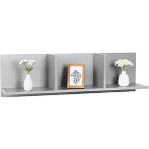 RICOO Mensola da muro 106 x 30 x 22 cm WM014-PL Scaffale da parete salvaspazio Grigio